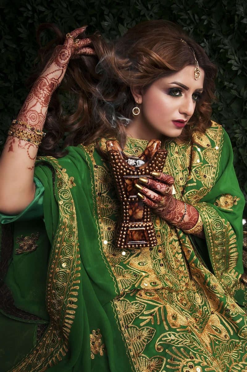 Bride in modern glam wedding attire